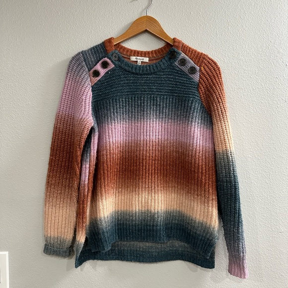 Madewell Space-Dyed Button-Shoulder Pullover Sweater - Picture 4 of 9